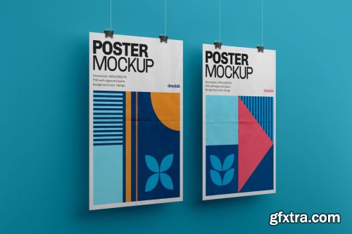 CreativeMarket - Vertical Poster Mockup Set 4430102