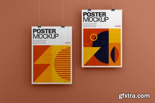 CreativeMarket - Vertical Poster Mockup Set 4430102