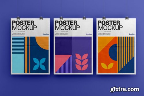 CreativeMarket - Vertical Poster Mockup Set 4430102