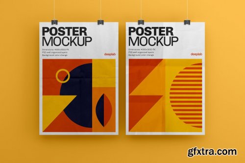 CreativeMarket - Vertical Poster Mockup Set 4430102