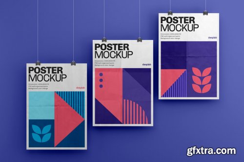 CreativeMarket - Vertical Poster Mockup Set 4430102