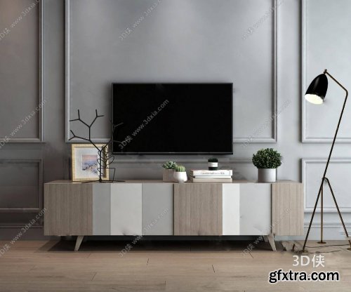 Nordic TV cabinet 3D model 