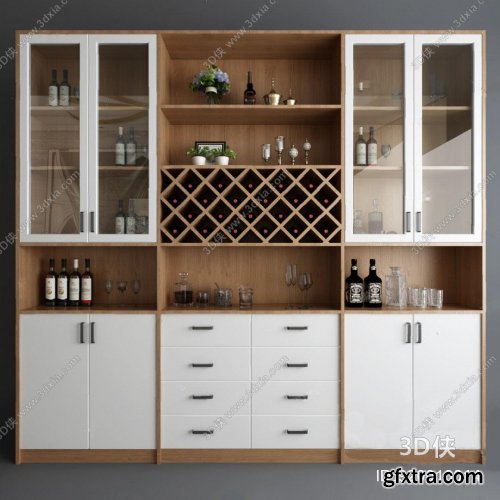 Modern wine cabinet 3d model