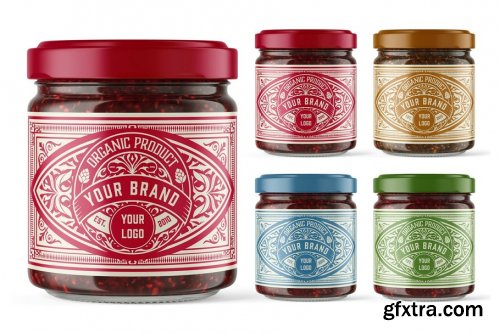 CreativeMarket - Vintage-Style Jam Label Layout 4451890