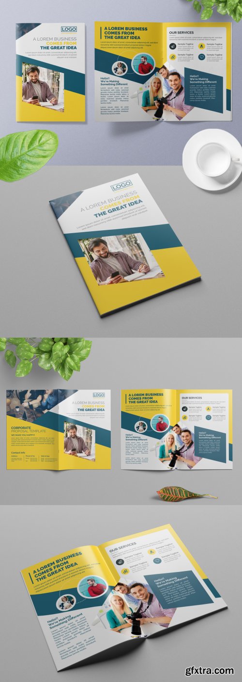 Corporate Bifold Business Brochure Layout 313886063