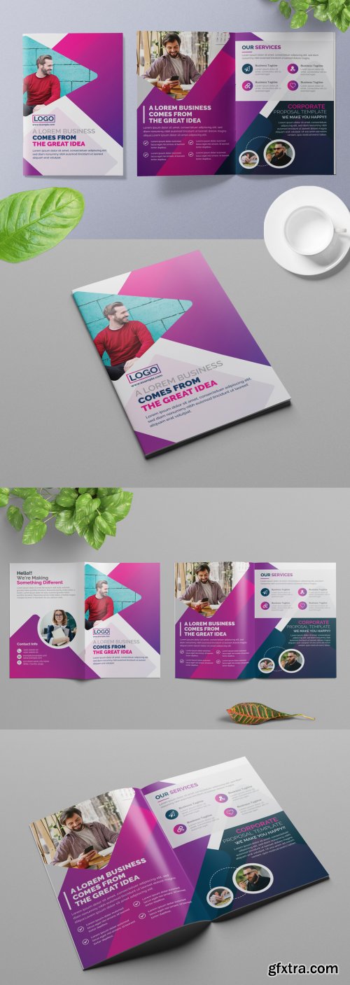 Colorful Bifold Business Brochure Layout 313886110