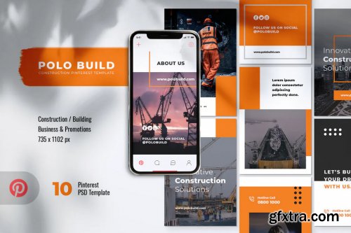 POLO Construction Pinterest Template