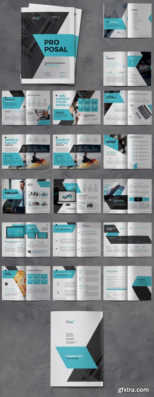 Project Proposal Brochure Layout with Blue Accents 314507768