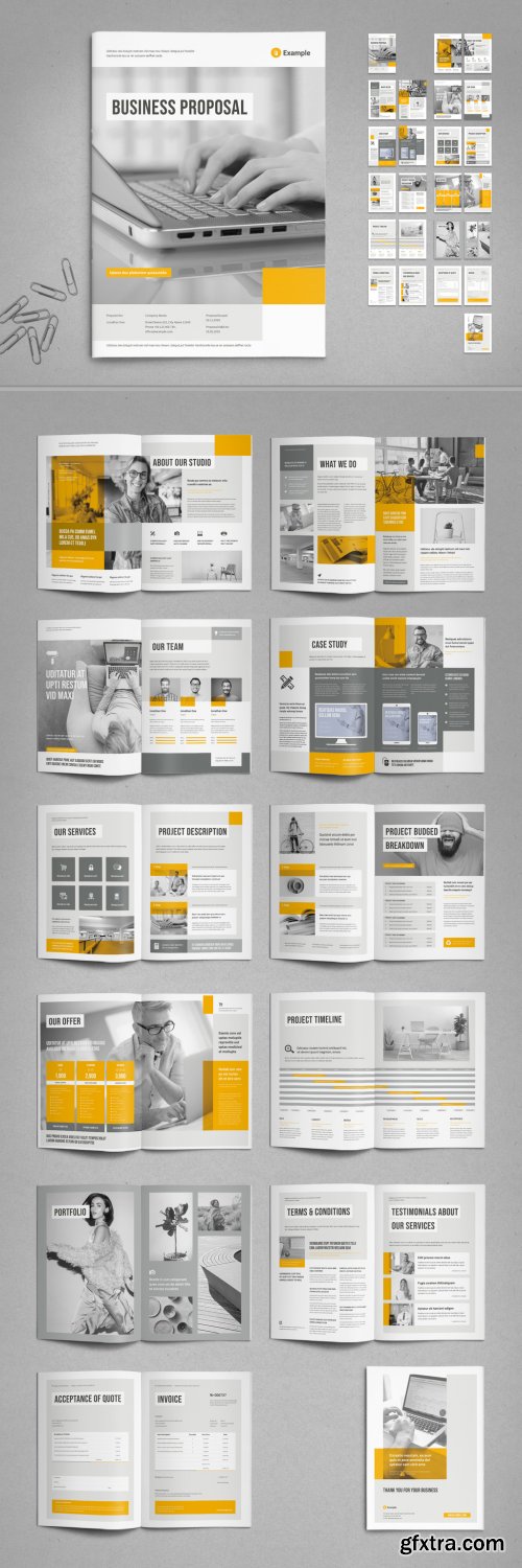 White and Light Gray Proposal Layout with Yellow Accents 314515055