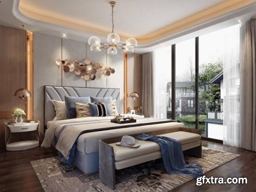 Luxury master bedroom 3d model