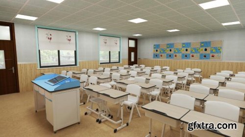 Modern classroom 3d model