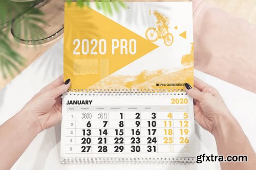 Folded Wall Calendar Mockup