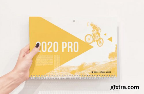 Folded Wall Calendar Mockup