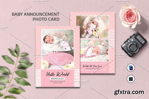 CreativeMarket - Birth Announcement Template-V15 4041246