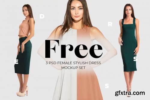 CreativeMarket - Free Female Dress Mockups 4317935