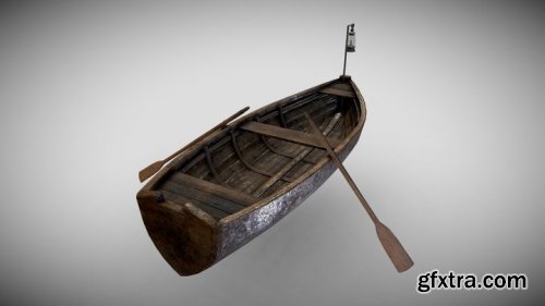  Old Rowing Boat 3D Model 