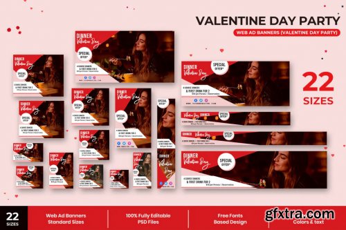 Valentine Day Party Web Ad Banners