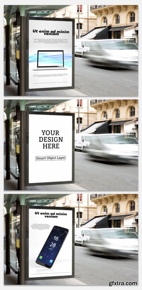 Bus Kiosk Billboard Mockup 216846827