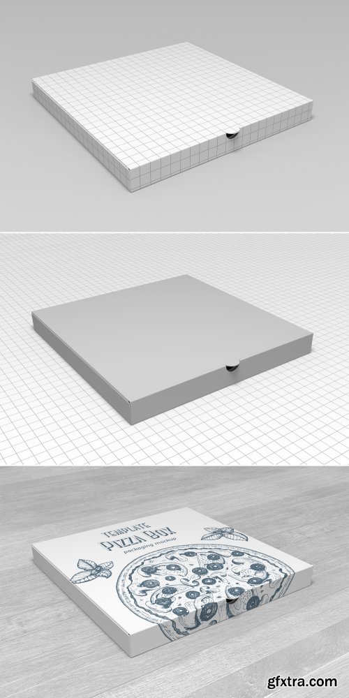 Closed Pizza Box Mockup 253173150