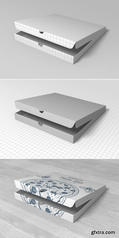 Open Pizza Box Mockup 253173320