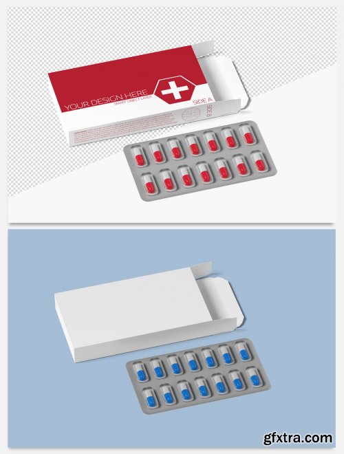 Pharmaceutical Packaging Mockup on White 244102840