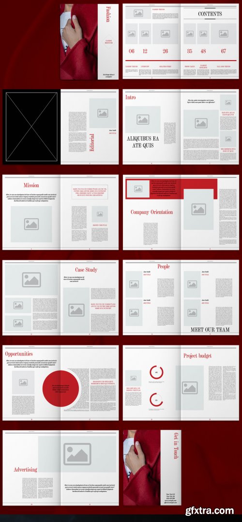 Minimalist Brochure Layout with Maroon Accents 268229992