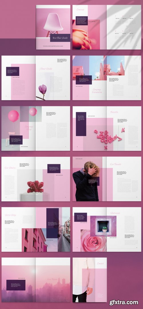 Brochure Layout with Pink Accents 265515678