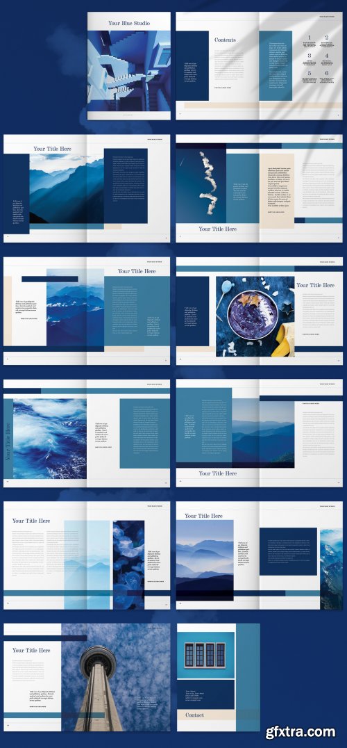 Brochure Layout with Blue Accents 265515671