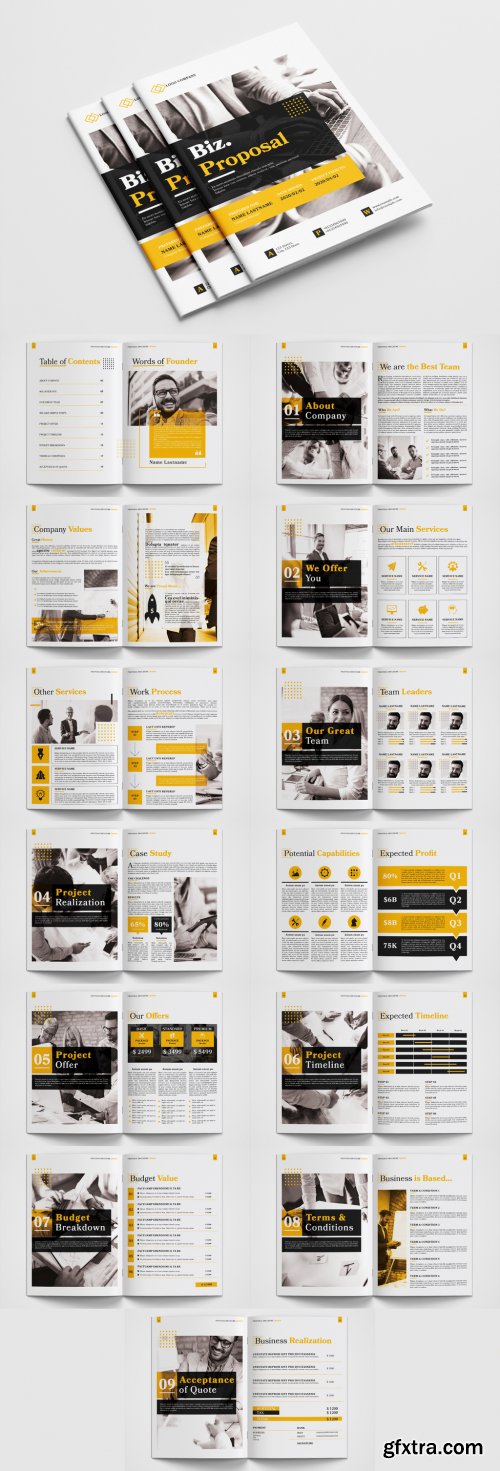 Business Proposal Layout with Yellow Accents 315189954