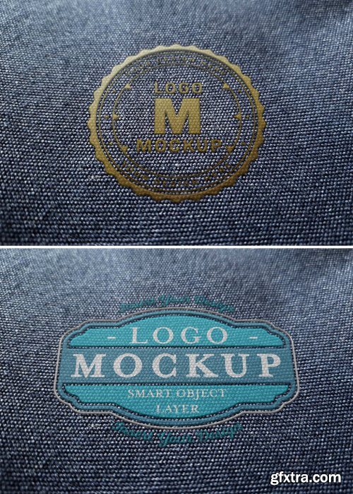 Plastic Logo Mockup on Fabric 315396707