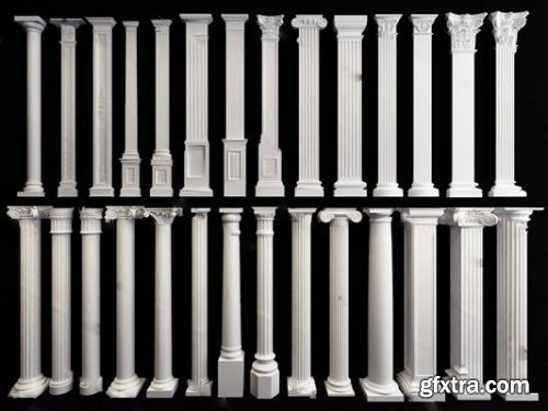 European pillars 3d model