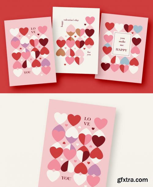 Valentine's Day Card Layout Set 315417744