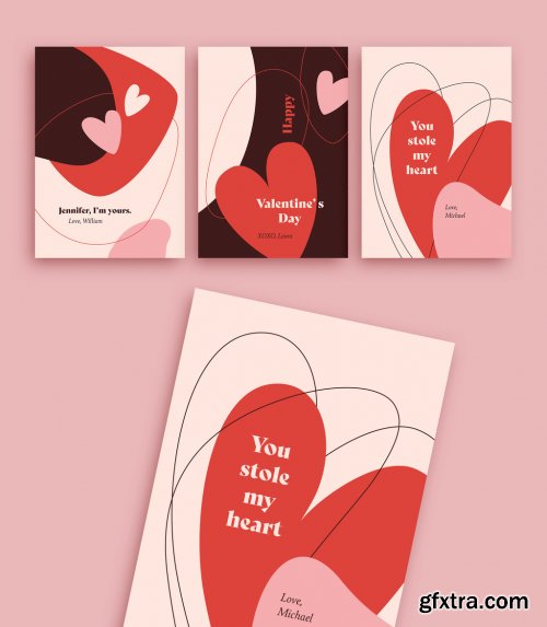 Valentine's Day Card Layout Set 315417760