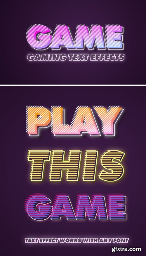 Gaming Text Effect Mockup 315695286