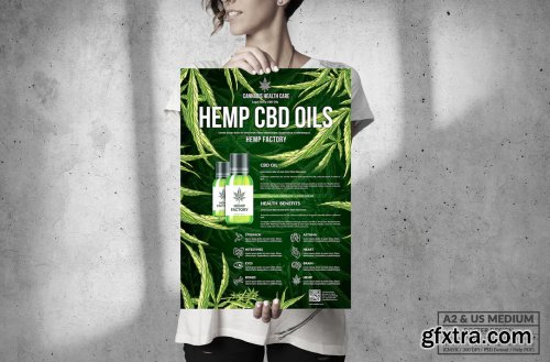 CBD Hemp Oils Poster - A2 & US Medium