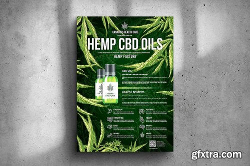 CBD Hemp Oils Poster - A2 & US Medium