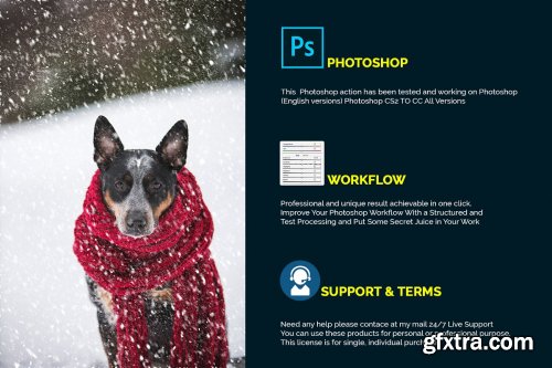 CreativeMarket - Soft Snowfall Photoshop Action 4387353