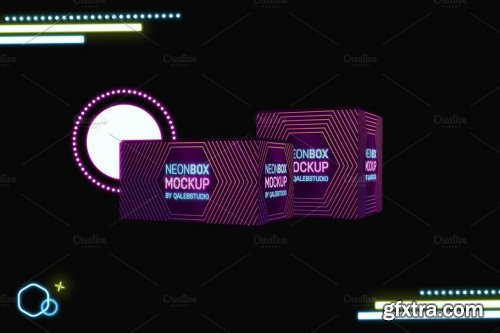 CreativeMarket - Neon Boxes Mockup 4442902