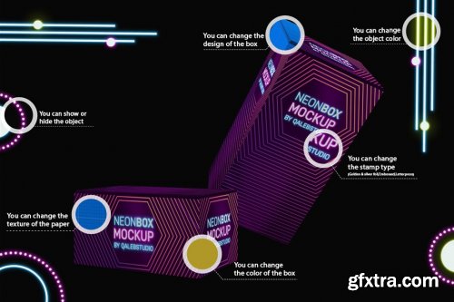 CreativeMarket - Neon Boxes Mockup 4442902