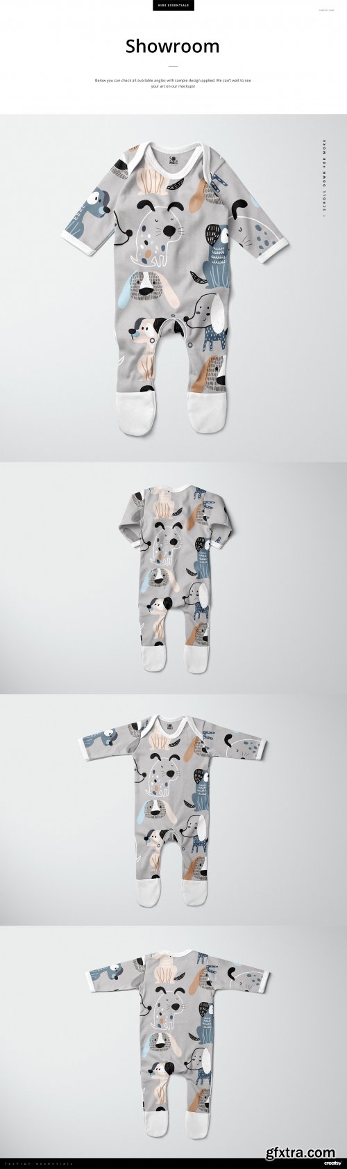 CreativeMarket - Baby Chest Rompersuit Mockup Set 4434711