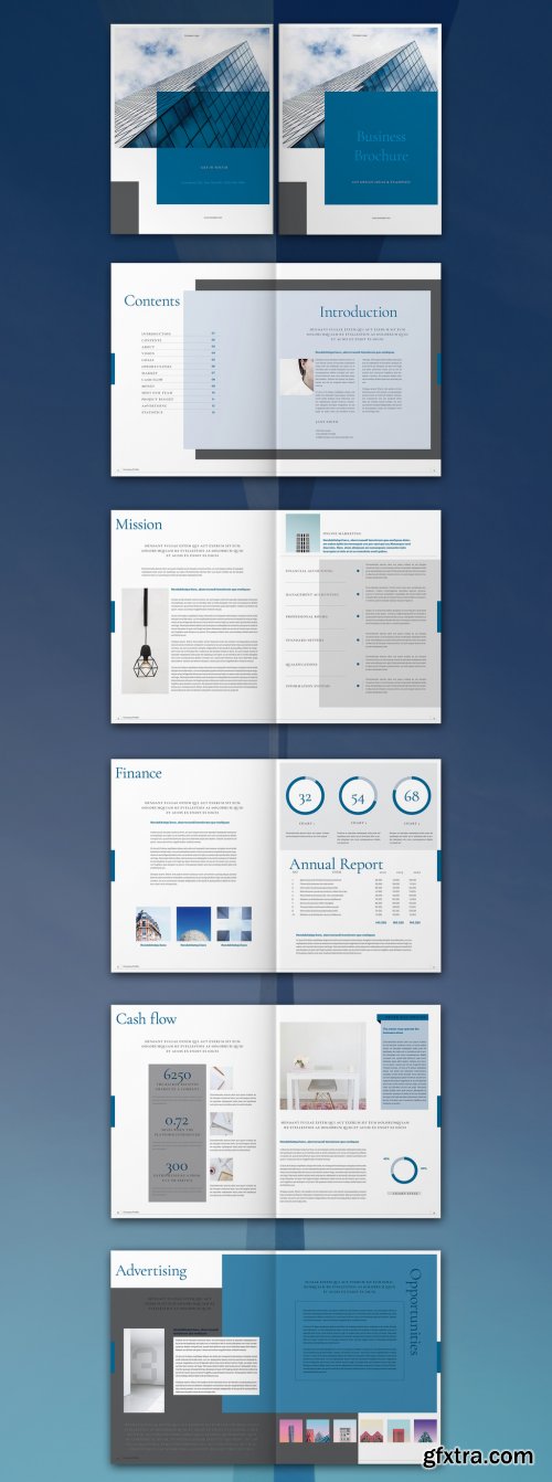 Blue and White Brochure Layout 315954946