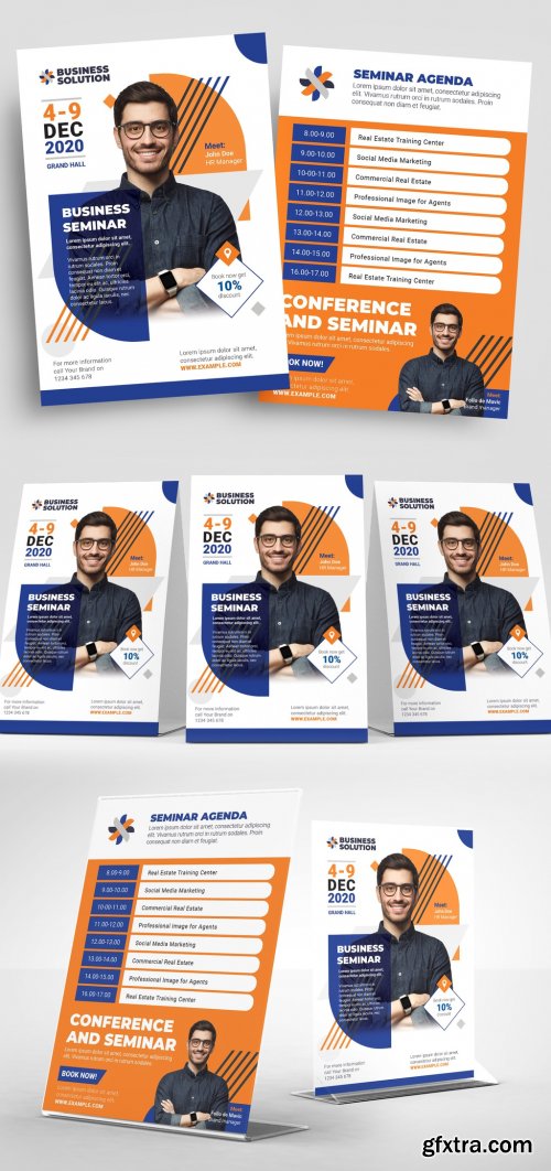 Blue and Orange Corporate Flyer Layout 315728066