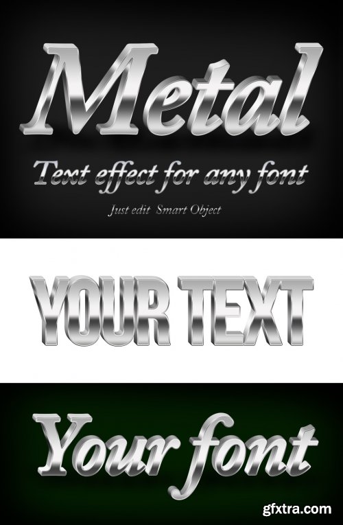 3D Metallic Text Effect Mockup 316244581