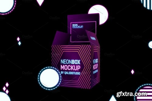 CreativeMarket - Neon Box Mockup 4444638