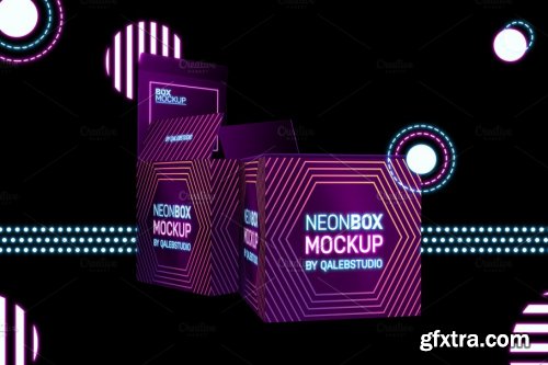 CreativeMarket - Neon Box Mockup 4444638