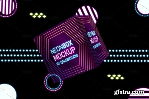 CreativeMarket - Neon Box Mockup 4444638