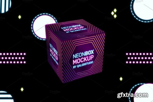 CreativeMarket - Neon Box Mockup 4444638