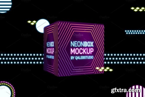 CreativeMarket - Neon Box Mockup 4444638