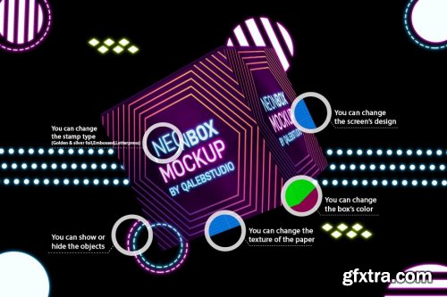 CreativeMarket - Neon Box Mockup 4444638