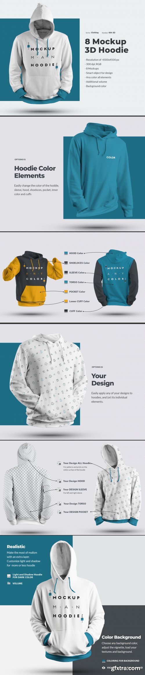 8 3D Men Mockups Hooddie 53960